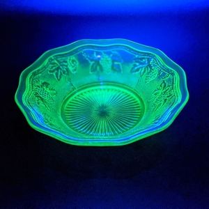 Exquisite Green Patterned Uranium Depression Glass